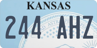 KS license plate 244AHZ