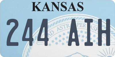 KS license plate 244AIH
