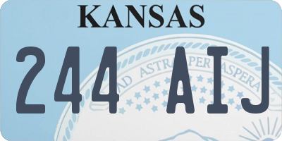 KS license plate 244AIJ