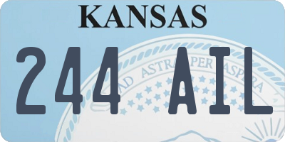 KS license plate 244AIL