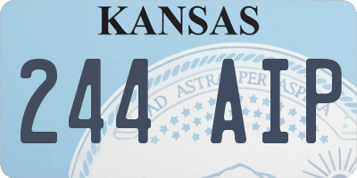 KS license plate 244AIP