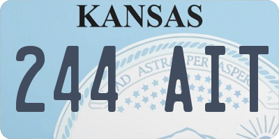 KS license plate 244AIT