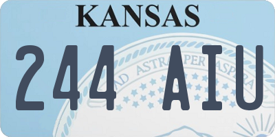 KS license plate 244AIU