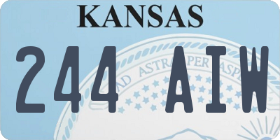 KS license plate 244AIW