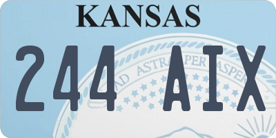 KS license plate 244AIX