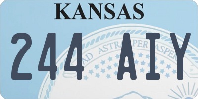 KS license plate 244AIY