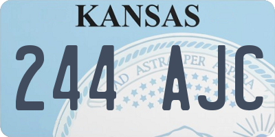 KS license plate 244AJC