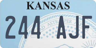 KS license plate 244AJF