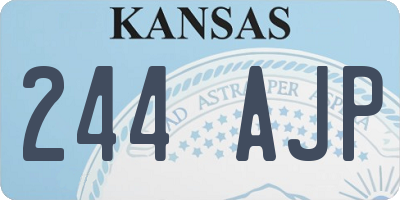 KS license plate 244AJP