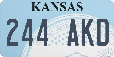 KS license plate 244AKD