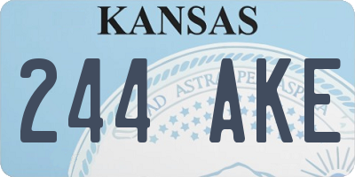 KS license plate 244AKE