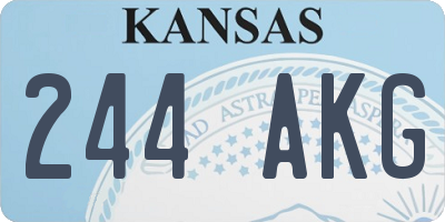 KS license plate 244AKG