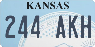 KS license plate 244AKH