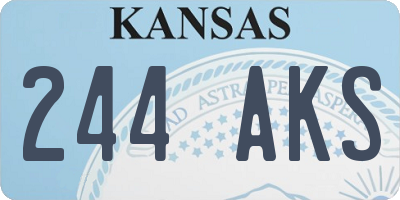 KS license plate 244AKS