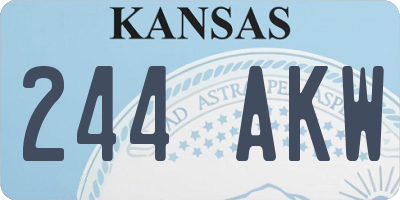 KS license plate 244AKW