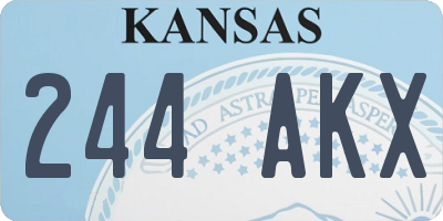 KS license plate 244AKX