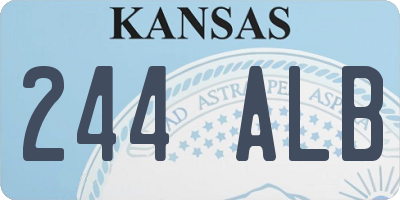 KS license plate 244ALB