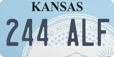 KS license plate 244ALF