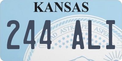 KS license plate 244ALI