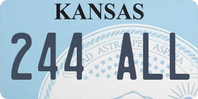 KS license plate 244ALL