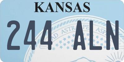 KS license plate 244ALN