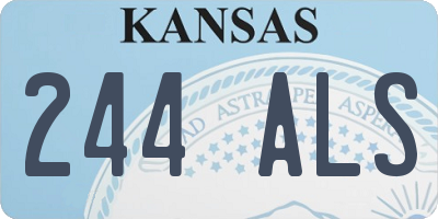 KS license plate 244ALS