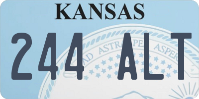 KS license plate 244ALT