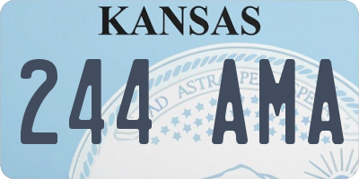 KS license plate 244AMA
