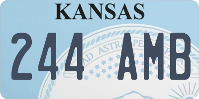 KS license plate 244AMB