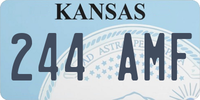 KS license plate 244AMF