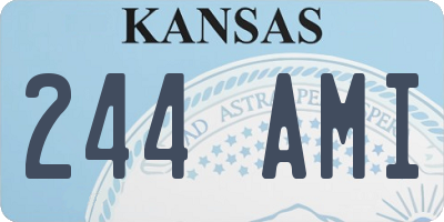 KS license plate 244AMI