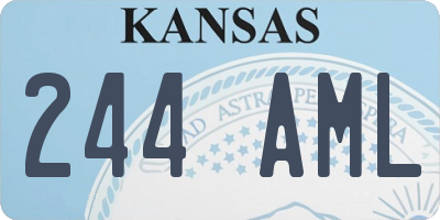 KS license plate 244AML