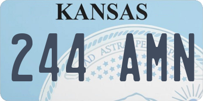 KS license plate 244AMN