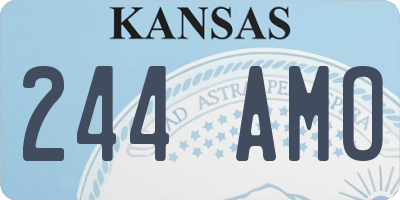 KS license plate 244AMO