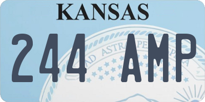 KS license plate 244AMP