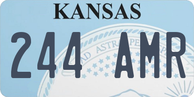 KS license plate 244AMR