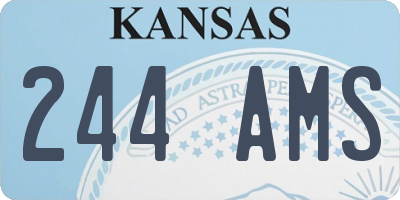 KS license plate 244AMS