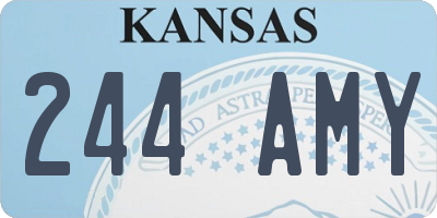 KS license plate 244AMY