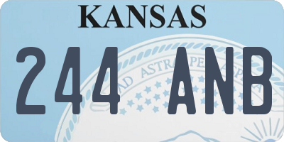 KS license plate 244ANB