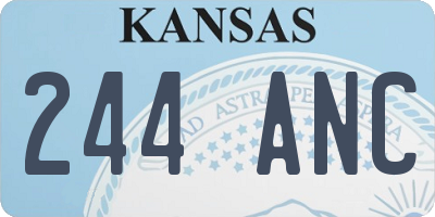 KS license plate 244ANC