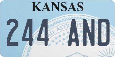 KS license plate 244AND