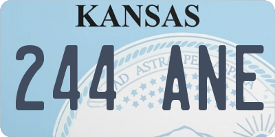 KS license plate 244ANE