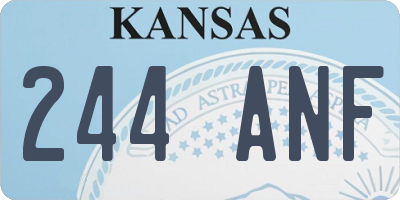 KS license plate 244ANF