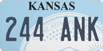 KS license plate 244ANK