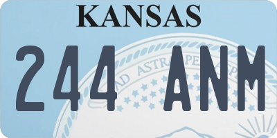 KS license plate 244ANM