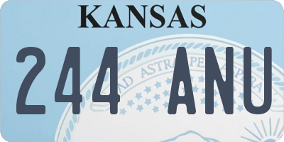 KS license plate 244ANU