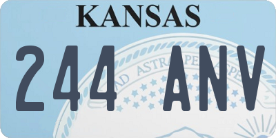 KS license plate 244ANV