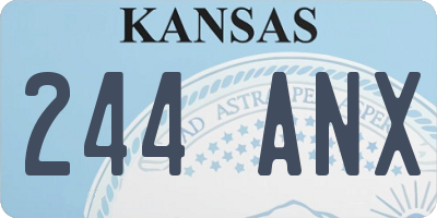 KS license plate 244ANX