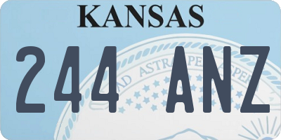 KS license plate 244ANZ