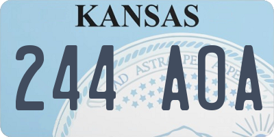 KS license plate 244AOA